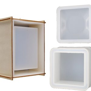 Juego de 2 moldes de resina para joyero, 1 caja rectangular de silicona (5 x 4 x 2.4 pulgadas) y 1 molde de caja de cuadrados pequeños (2.9 x 2.9 x Juego de 2 moldes de resina para joyero, 1 caja rectangular de silicona (5 x 4 x 2.4 pulgadas) y 1 molde de caja de cuadrados pequeños (2.9 x 2.9 x