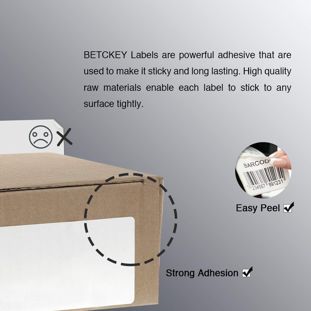 BETCKEY – Etiquetas multiusos y de envío de 3 x 2 pulgadas (2.992 in x 2.008 in) compatibles con impresora de etiquetas Zebra & Roll, adhesivo