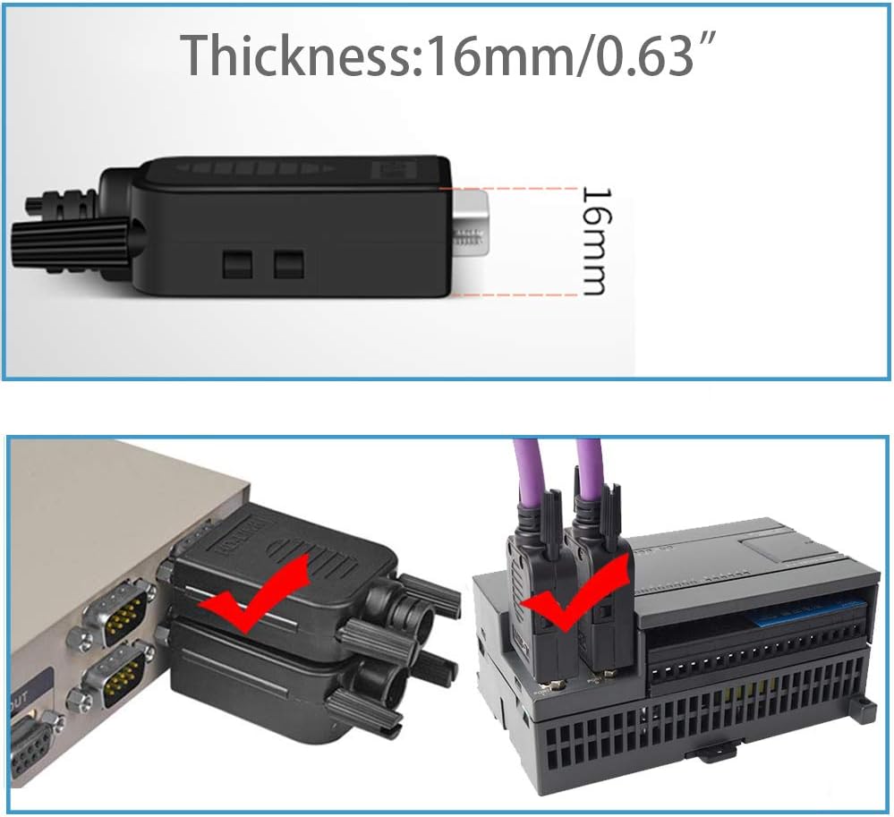 10 adaptadores seriales DB9 hembra sin soldadura RS232 D-SUB, 0.630 in más delgado 9Pin terminal de puerto sin soldadura placa de ruptura a presión