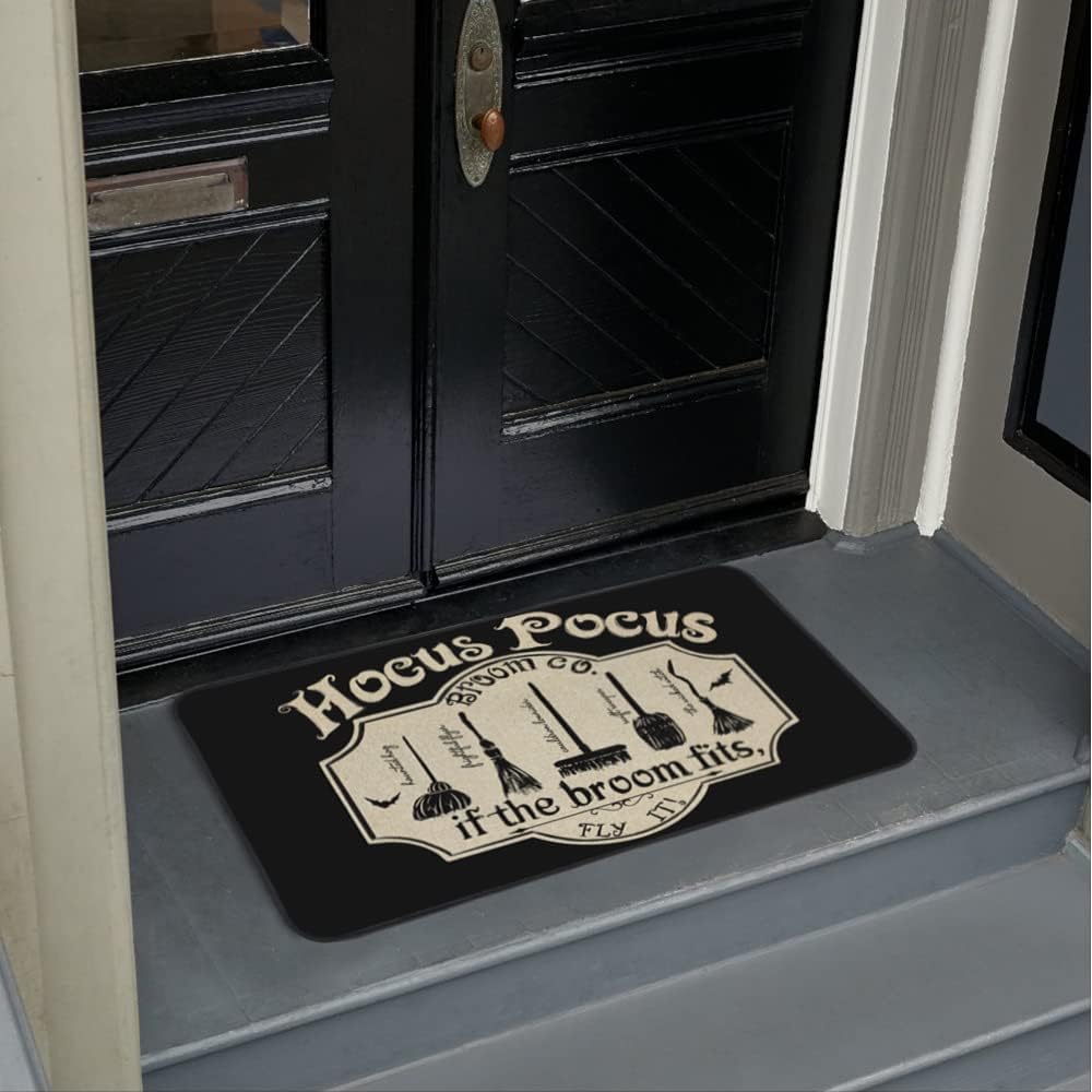 Hocus Pocus, tapete decorativo de bienvenida de Halloween, 17 x 29 pulgadas, tapete decorativo antideslizante y lavable, para interiores y