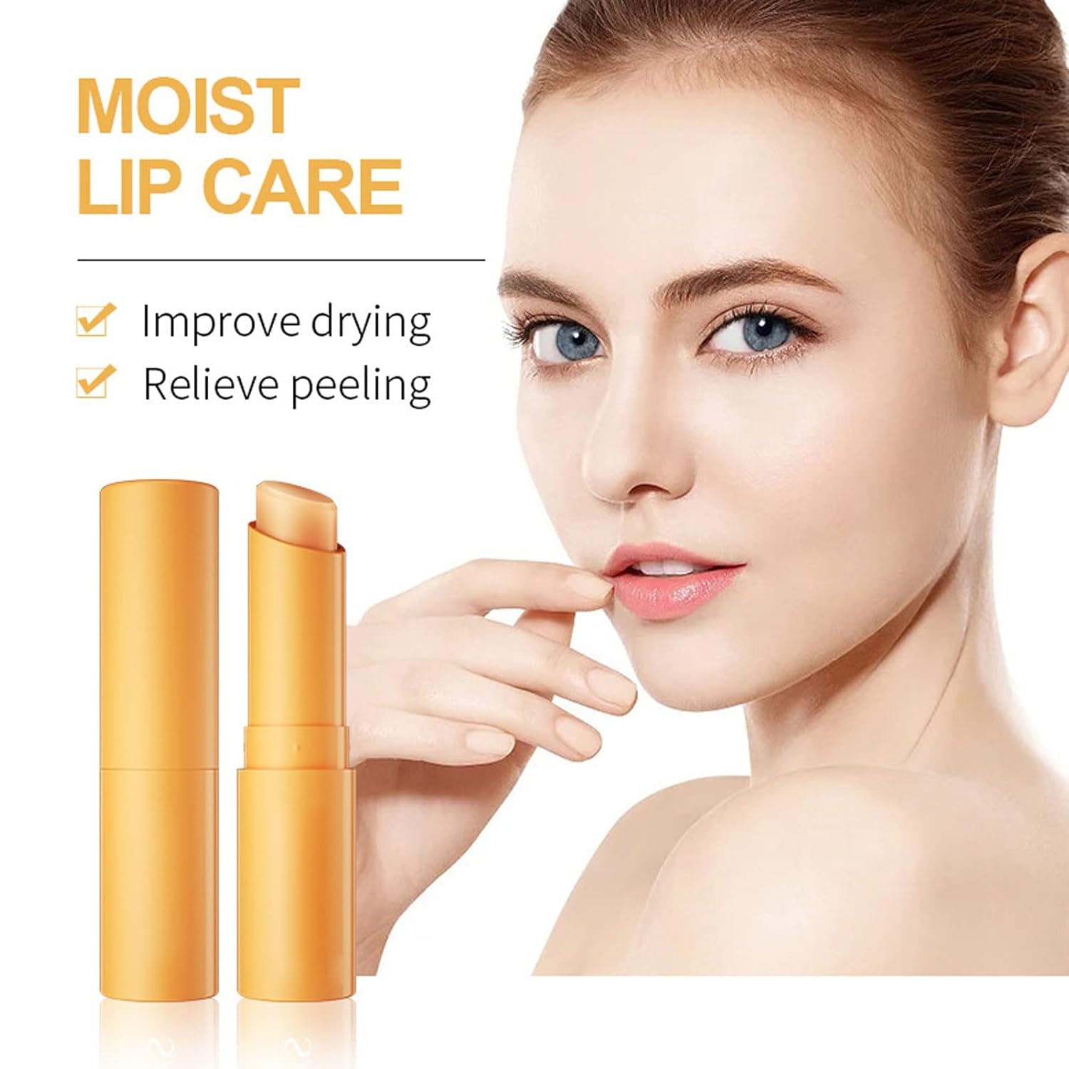 Lápiz labial para mujeres Vitamina C Hidratante Bálsamo Labial Cuidado de los Labios con Extracto de Fruta de Naranja y Aceite Bálsamo Labial