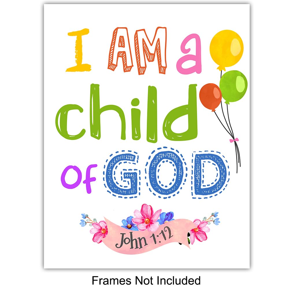 Bible Verse Wall Art – Scripture Wall Art – Christian Wall Art for Kids, Boys, Girls Bedroom – Religious Gifts for Kids – Aesthetic Wall Collage Kit
