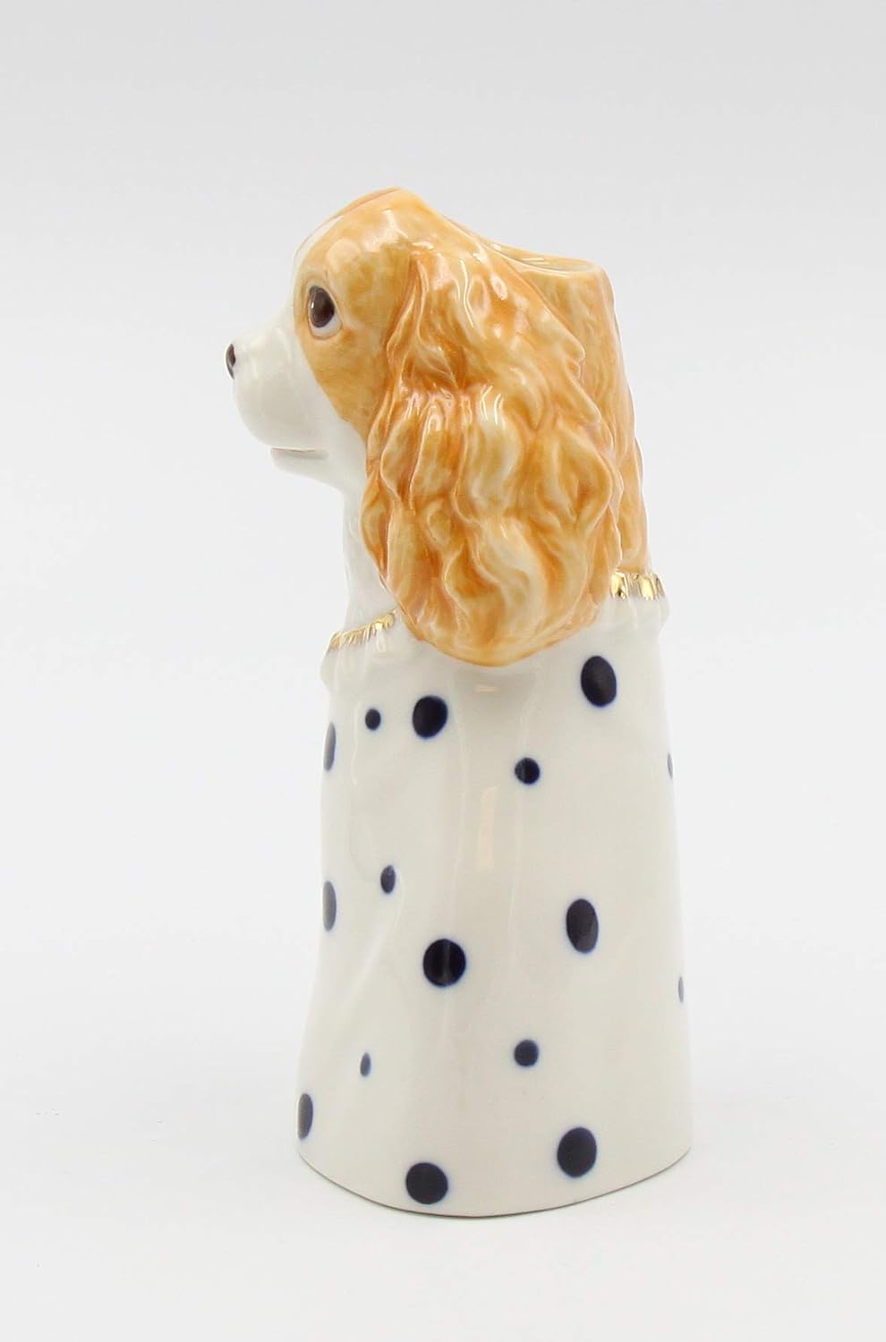 Cosmos Gifts Jarrón de porcelana fina Lady Cocker Spaniel Dog Bud Jarrón para brochas de maquillaje, soporte para lápices, 5-12 pulgadas de alto