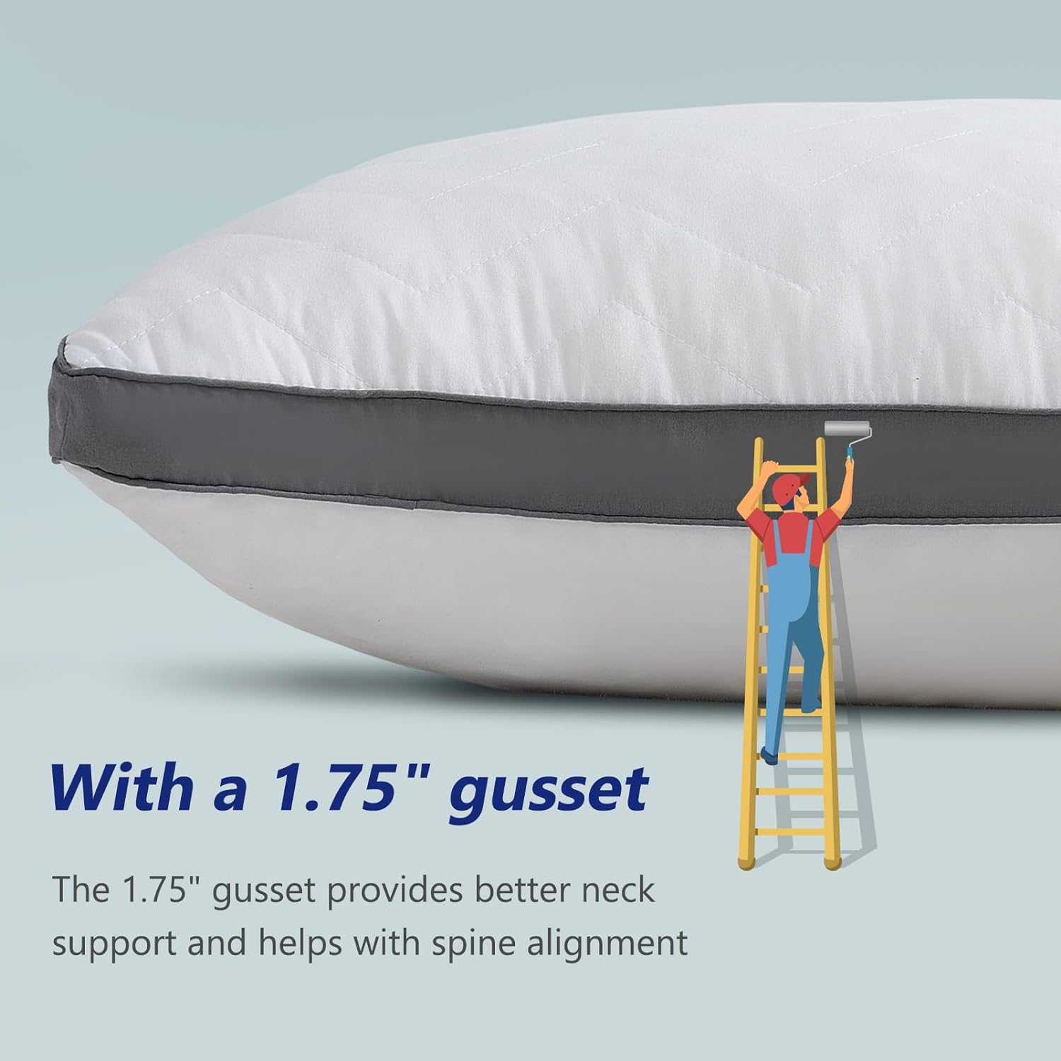 DOWNCOOL Almohada corporal acolchada de espuma viscoelástica, almohadas grandes de cuerpo completo para adultos, almohadas suaves y largas para