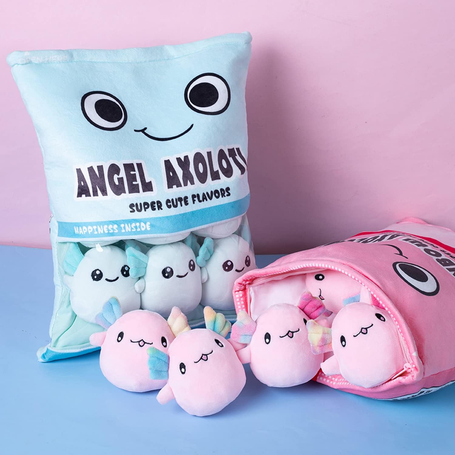 Nenalayo Muñeco de peluche, una bolsa de ajolote, almohada de peluche suave para regalo de cumpleaños, cojín de juguete, regalo para niños (6 bolas
