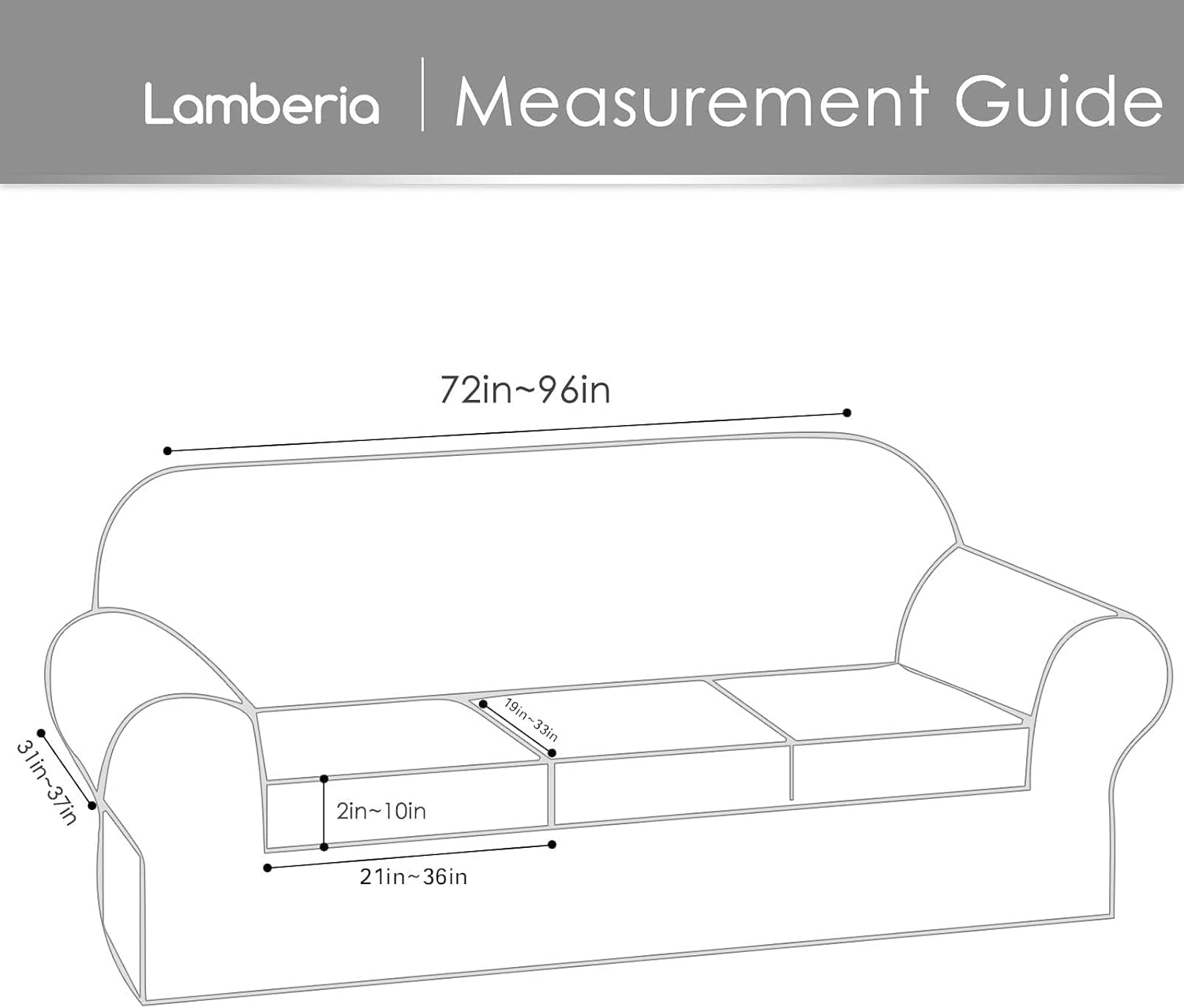 Lamberia – Funda de sofá de alta elasticidad para sofá de 3 cojines, 4 piezas gruesas y lavables, funda de terciopelo de felpa para sofá, funda