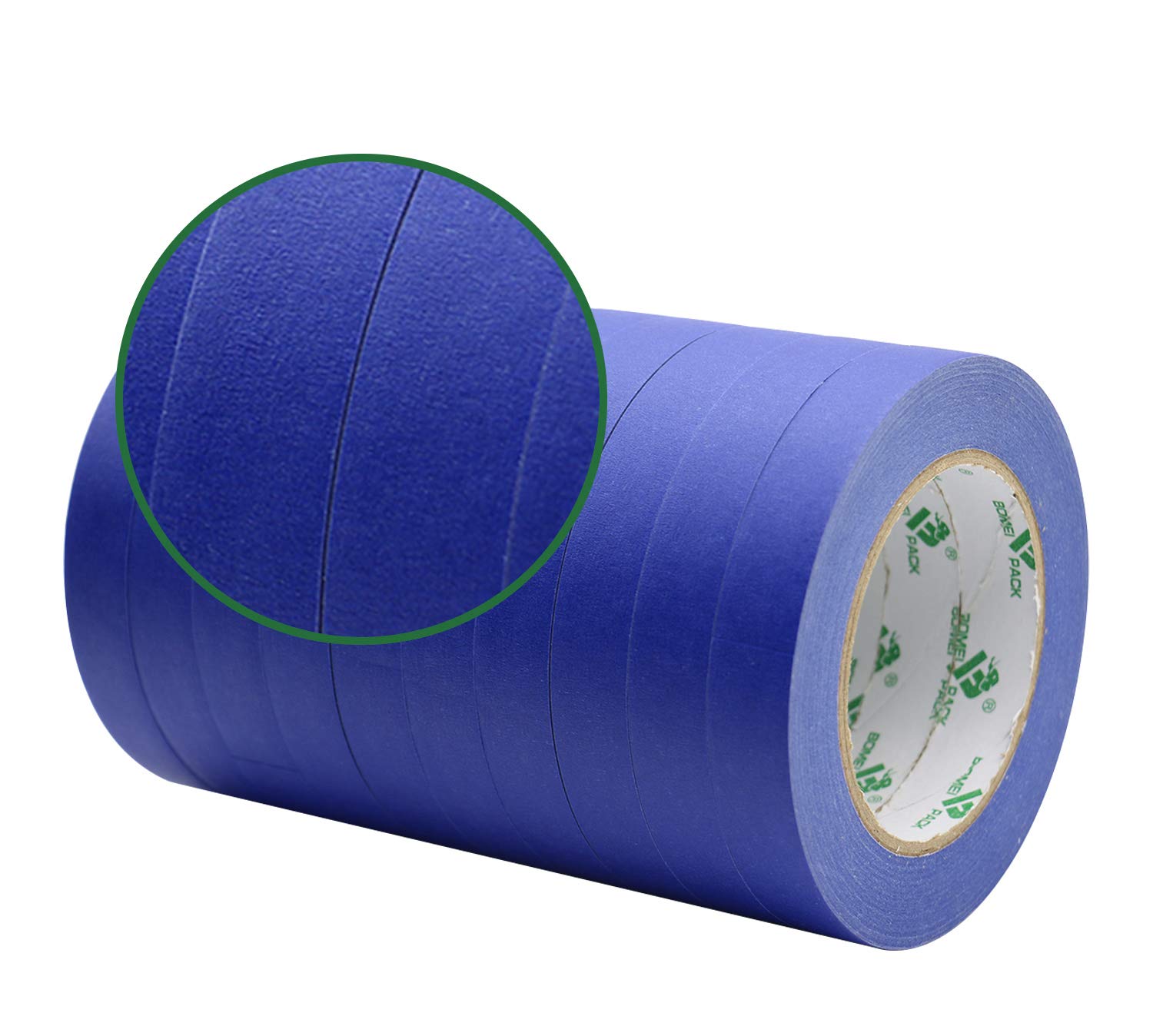 BOMEI PACK 10 cintas azules para pintores, 5.5 mil, 34 pulgadas, 55 años, sin residuos, cinta adhesiva para pintura de pared con líneas afiladas