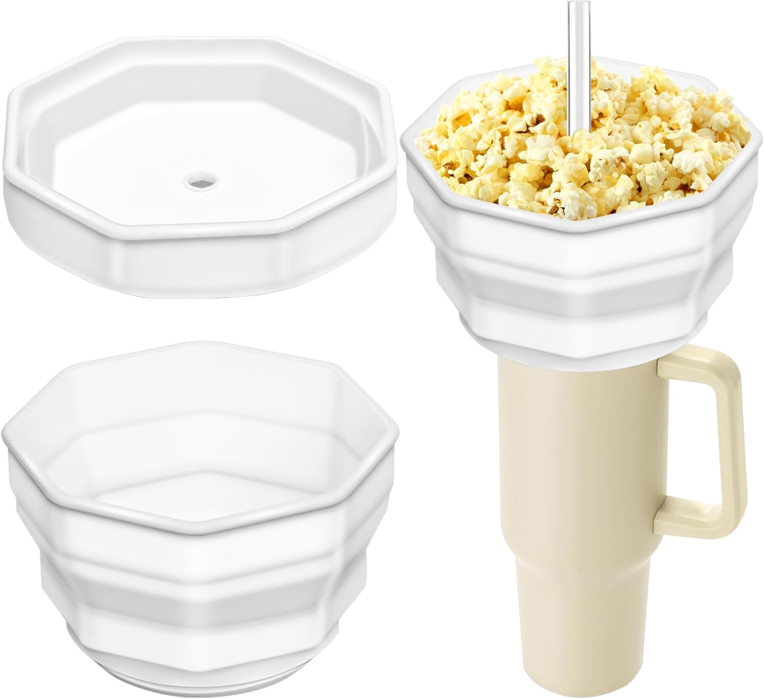 Bandeja de aperitivos para Stanley, bandeja de aperitivos compatible con Stanley Cup de 40 onzas con asa, tazón reutilizable para aperitivos Stanley