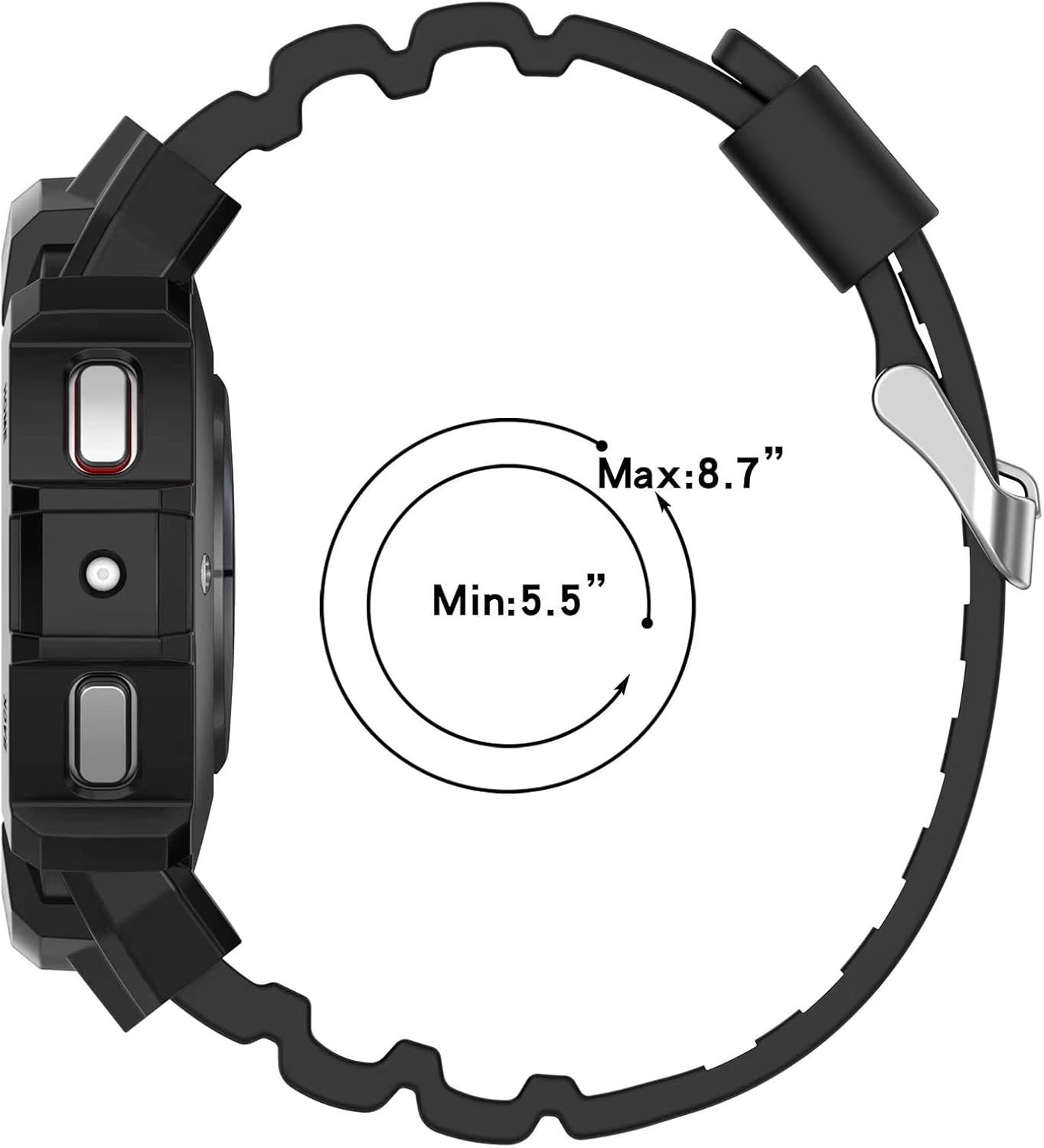 Correa de silicona compatible con Samsung Galaxy Watch 54 + funda de 1.575 pulgadas, 1.732 pulgadas, correas deportivas con funda protectora, correa