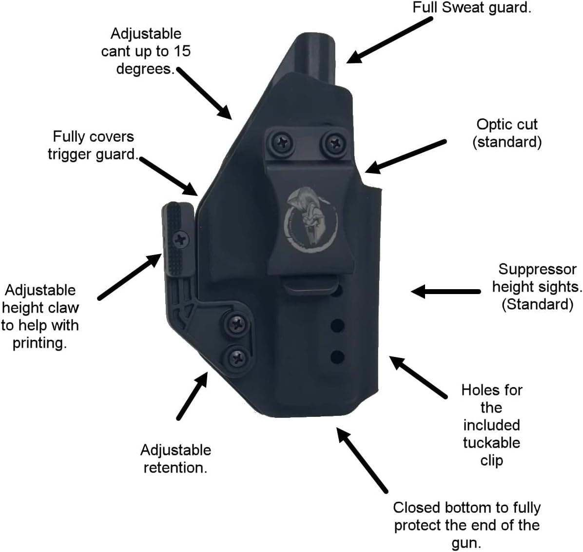 MIE Productions Javelin IWB Holster  Compatible with Glock 26  26 MOS with Recover Tactical Rail GR26 with BALDR S