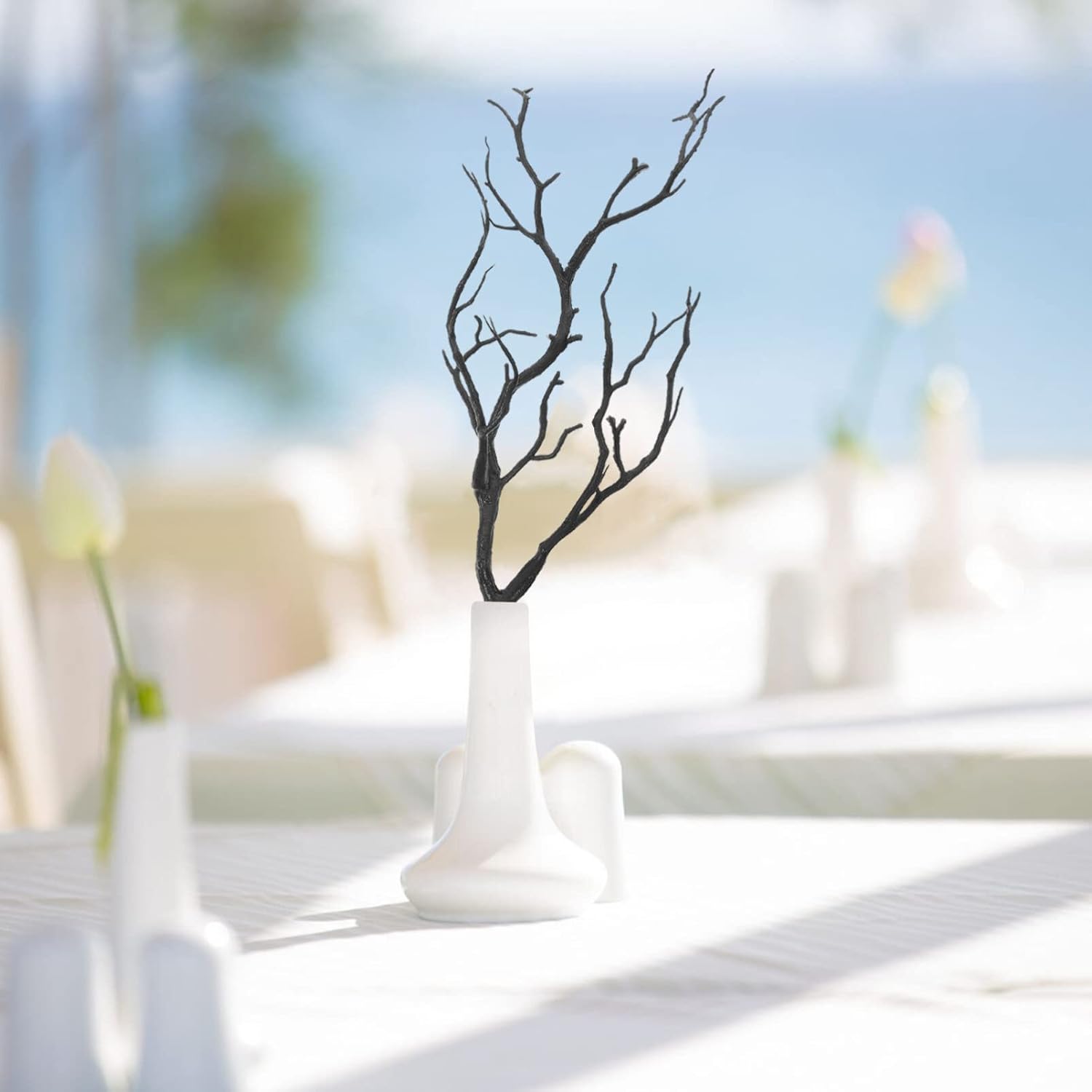 VICASKY 4 ramas de árbol secas de cuernos artificiales, ramas de asterna de bruja artística, ramas decorativas de plástico de simulación, ramas