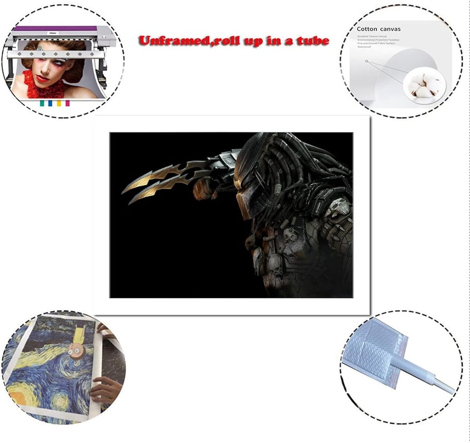 ZZHIY Póster de The Predator Vs Alien, pintura decorativa, lienzo, arte de pared, para sala de estar, dormitorio, 12 x 18 pulgadas (11.8 x 17.7 in)