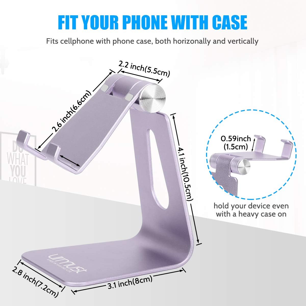 Urmust Soporte ajustable para teléfono celular para base de escritorio, soporte compatible con iPhone 15 14 13 12 11 Pro Max Xs XR 8 X 7 6 6S Plus
