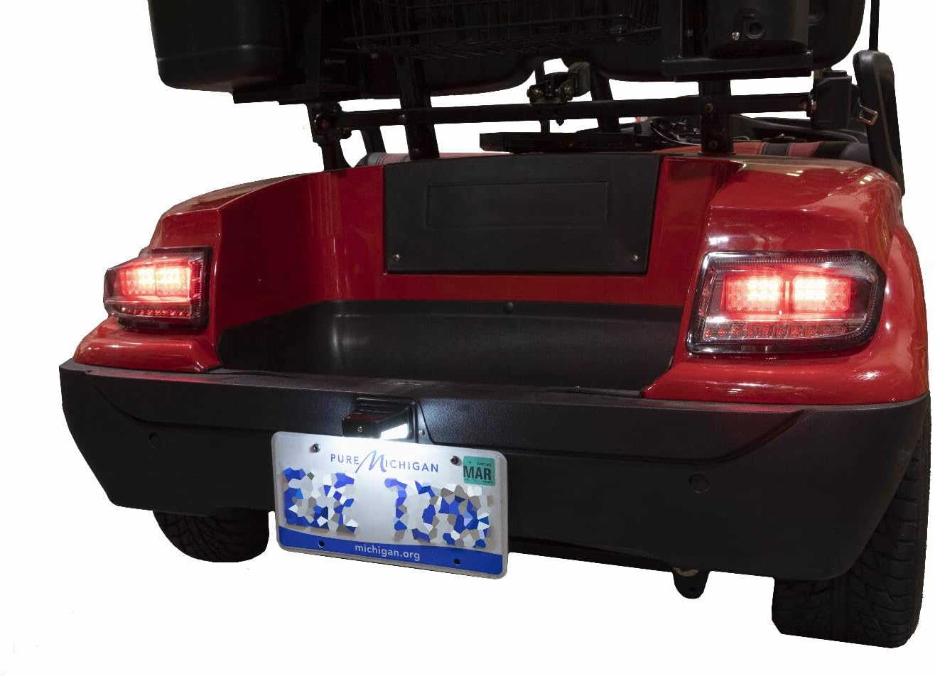 NIVEL Soporte universal para placa trasera de carrito de golf con luz LED de 12 V  Compatible con modelos EZGO, Club Car, Yamaha Golf Cart