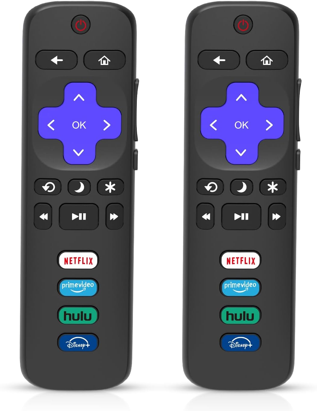 Paquete de 2 control remoto de repuesto para Roku TV, compatible con televisores inteligentes TCLHisenseOnnSharpInsigniaElementPhilips Roku Series