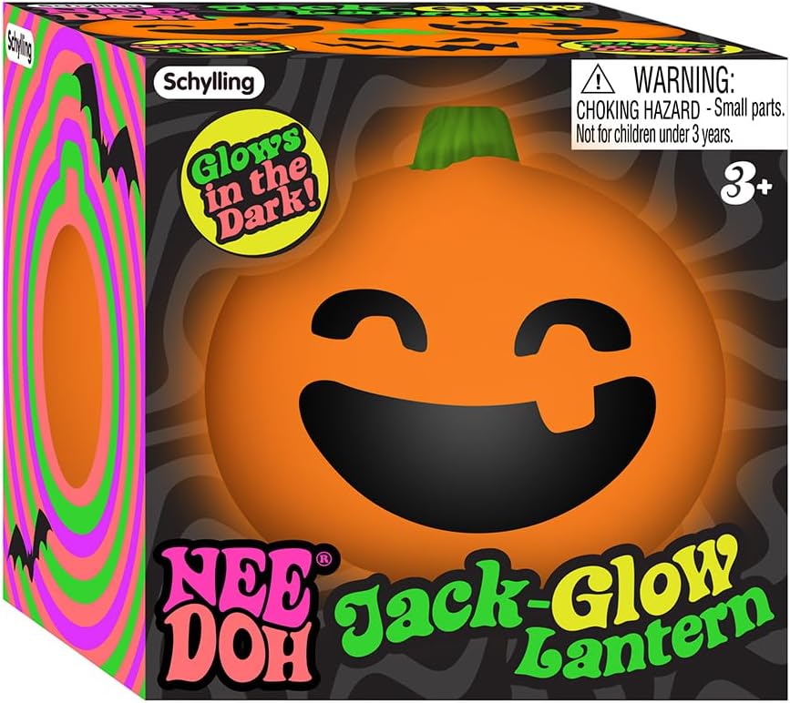 NeeDoh – Jack-Glow-Lantern – Juguete sensorial suave para ansiedad – Pelota antiestrés coleccionable – A partir de 3 años – NDWJGL23