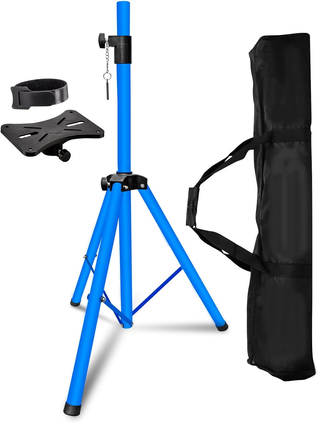 5 Core Soportes para altavoces, color azul cielo, resistente, altura ajustable, de 40 a 72 pulgadas, trípode PA para altavoces grandes, soporte de
