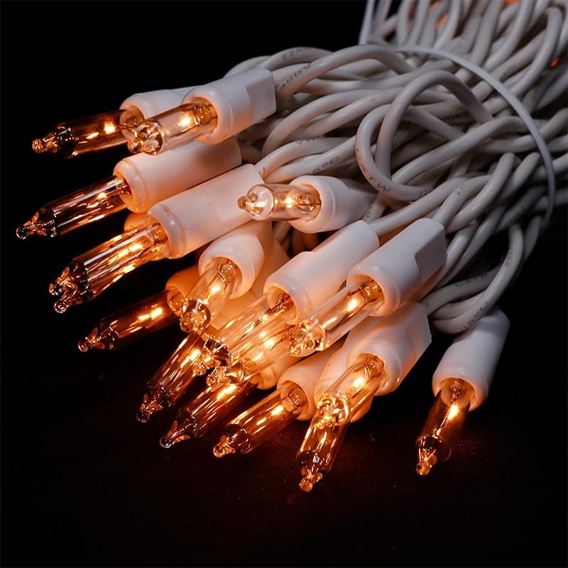 Luces de Navidad transparentes, 35 unidades, juego de mini luces incandescentes para decoración de interiores y exteriores, 8.5 pies de alambre
