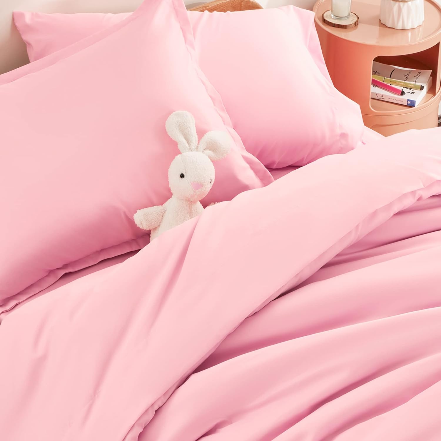 SLEEP ZONE Juego de funda de edredón para niños, tamaño individual, 2 piezas, súper suave y bonita, funda de edredón con 1 funda de almohada, cierre