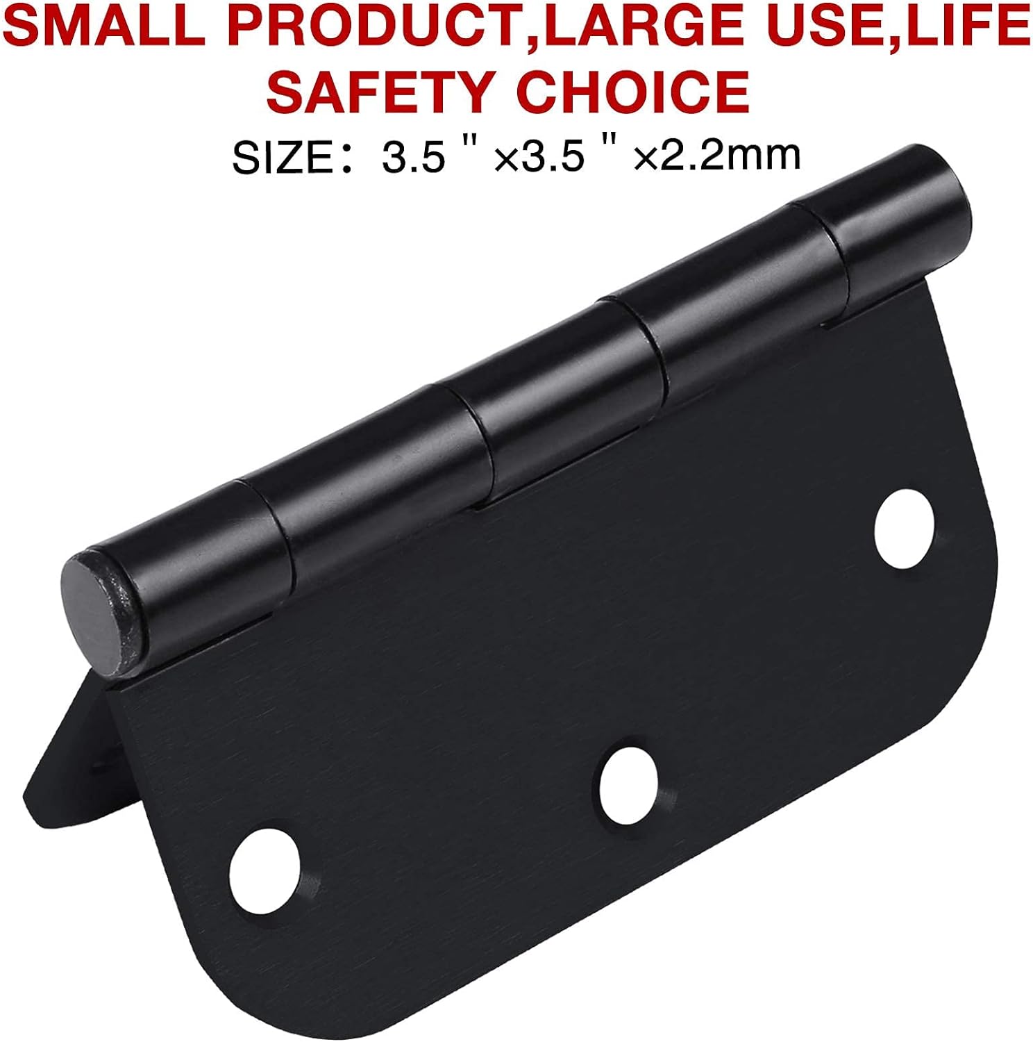 Paquete de 5 bisagras de puerta color negro mate de 3.5 x 3.5 pulgadas, bisagras de puerta interiores de 3 12 pulgadas para puertas, esquinas
