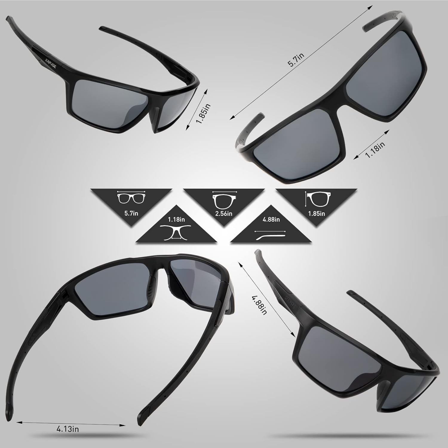 KAPVOE Gafas de sol deportivas polarizadas para hombres y mujeres, para pesca, golf, playa, tiro, correr, trabajo, lentes de sol duraderas de