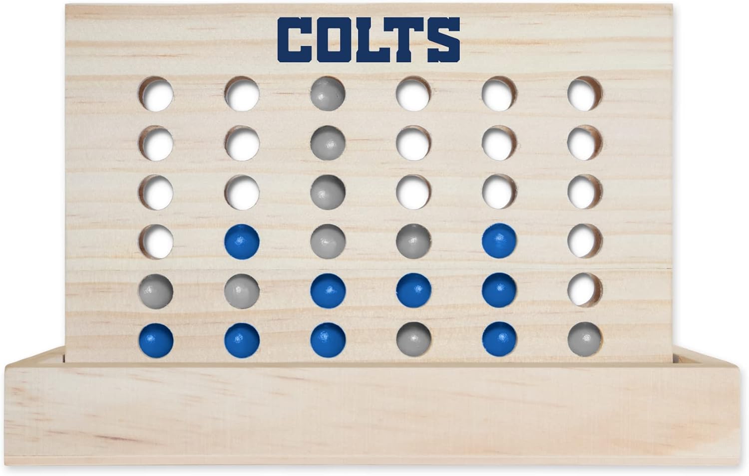 Rico Industries NFL Juego de mesa de madera 4 en una fila alinea 4 juegos de mesa de viaje para niños y adultos