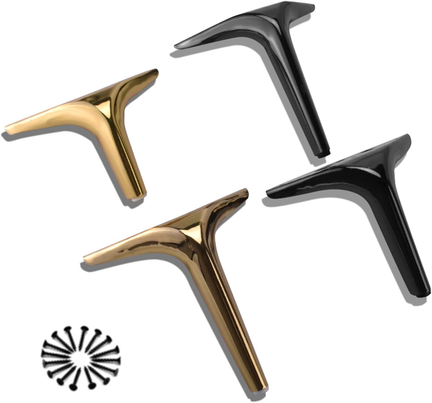 Patas triangulares de metal modernas y minimalistas para muebles, patas de soporte para sofá, patas de gabinete de TV, patas de mesita de noche,