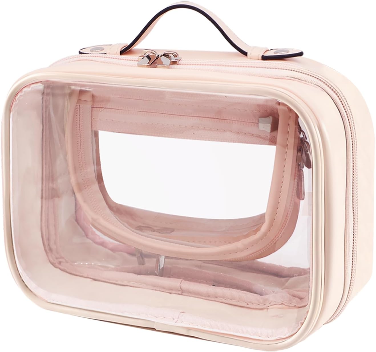 Neceser de viaje, bolsa de maquillaje transparente de doble cara, organizador de cosméticos de maquillaje, bolsa de aseo transparente impermeable