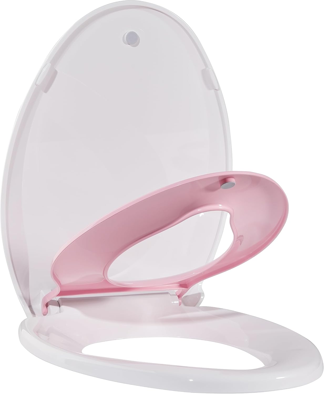 Asiento de inodoro, asiento de inodoro alargado con asiento para niños pequeños, asiento de inodoro alargado para entrenamiento de baño alargado