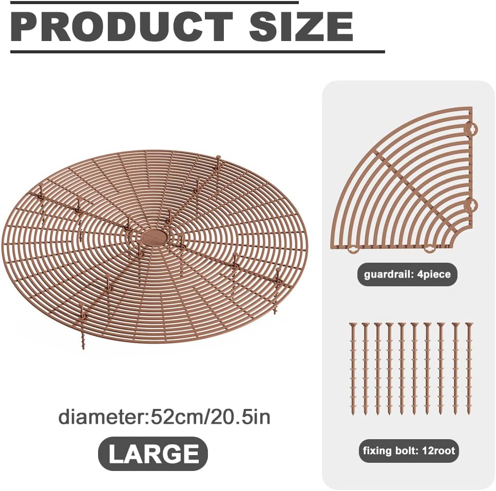 Paquete de 1 rejilla grande para macetas, protectores de suelo para macetas cortables con estacas profundas, tapón de excavación de perros, gatos,