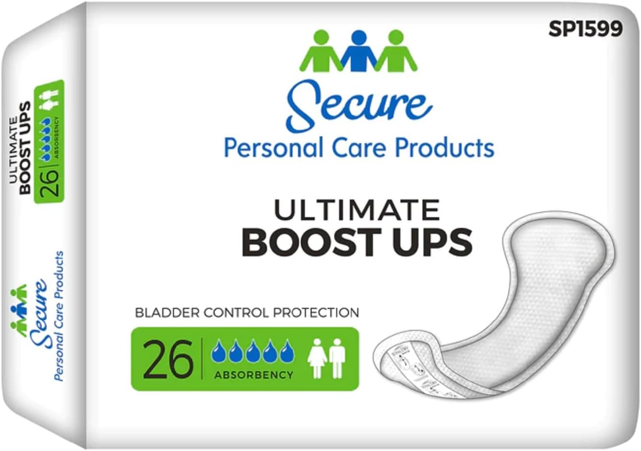 Secure Personal Care Booster Pad Ultimate Boost Ups 16-12 pulgadas de longitud bolsa de absorción moderada de 26