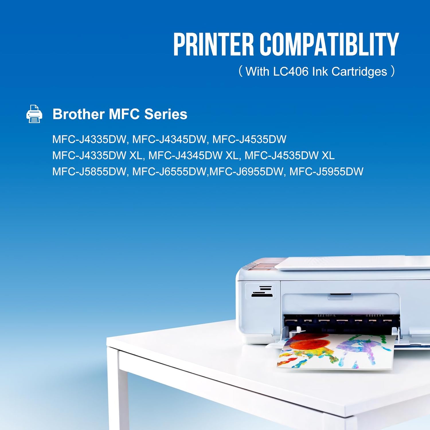 COMBUY Cartucho de tinta de repuesto compatible para Brother LC406 Cartuchos de tinta para impresora Brother LC406XL LC406 XL para impresora