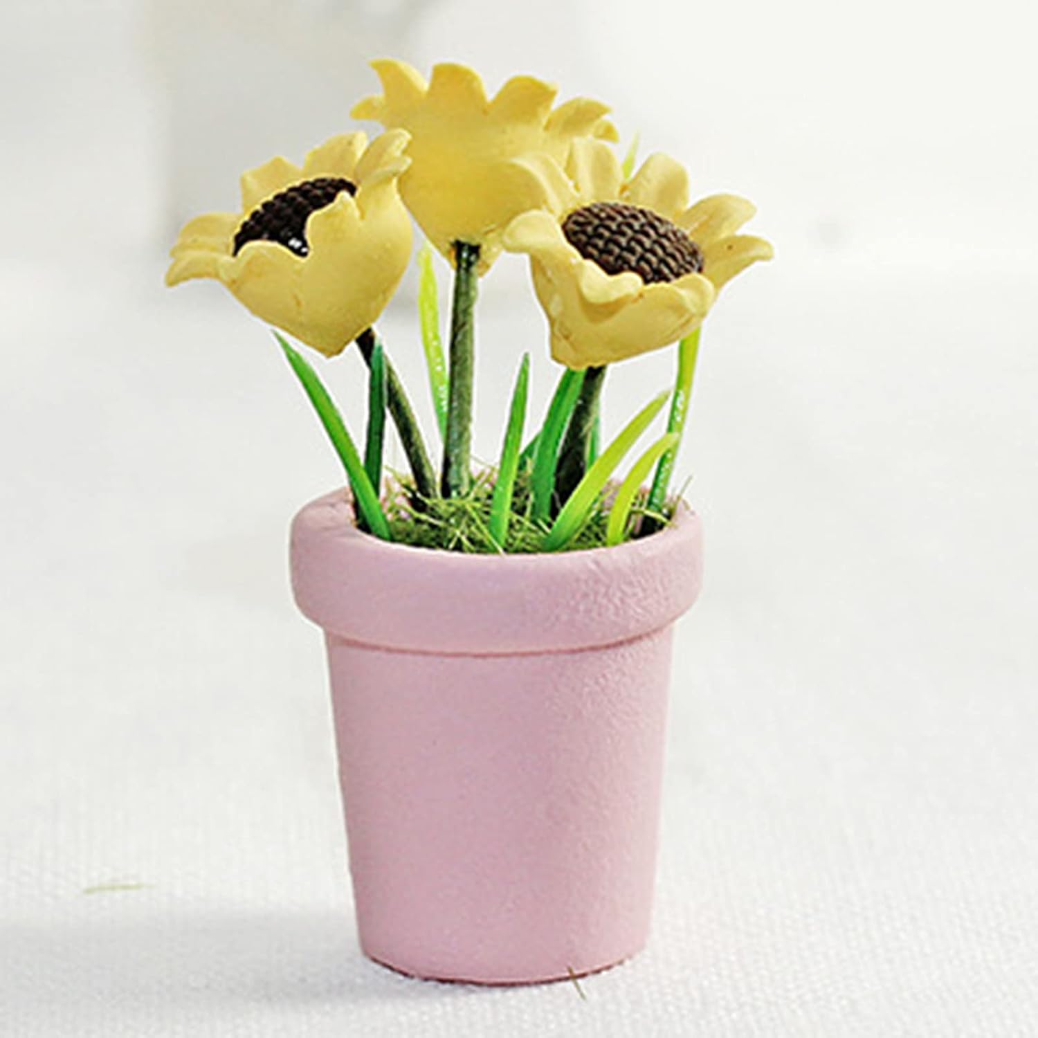 Miniatura Girasol Exquisita Imaginación Cultivo Resina Muñeca Casa Mini Girasol para Gris