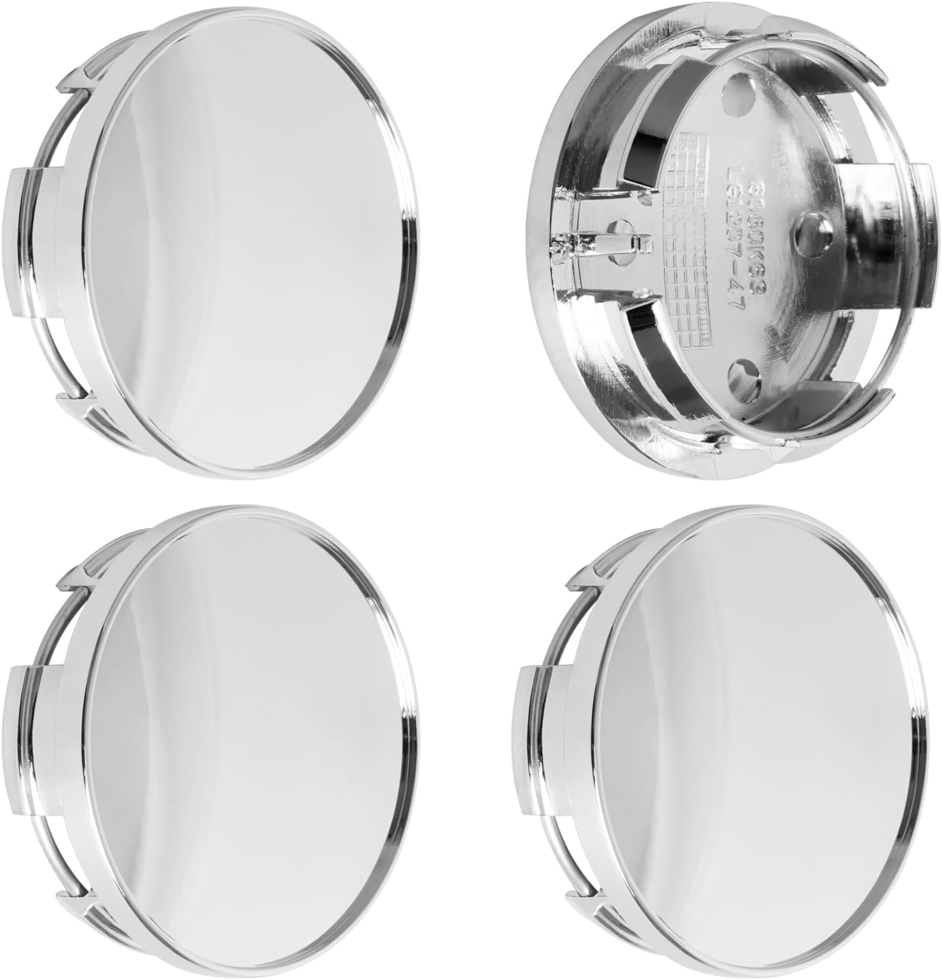 TMS – Tapones centrales de rueda de 2.5 pulgadas para Dodge RAM 1500 6KF18TRMAA, paquete de 4 (cromo, exterior de 2.5 pulgadas, 2.5 pulgadas, 2.5