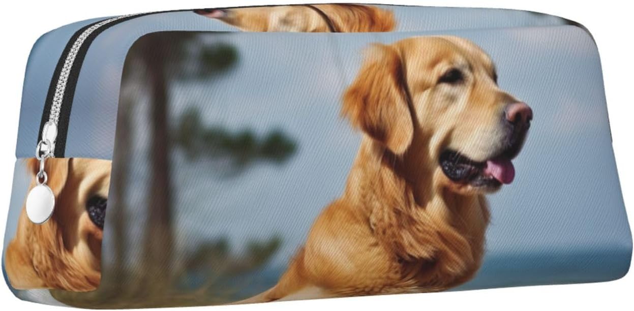 Golden Retriever – Estuche portátil para lápices de viaje, bolsa de maquillaje, bolsa organizadora para suministros de oficina, viajes