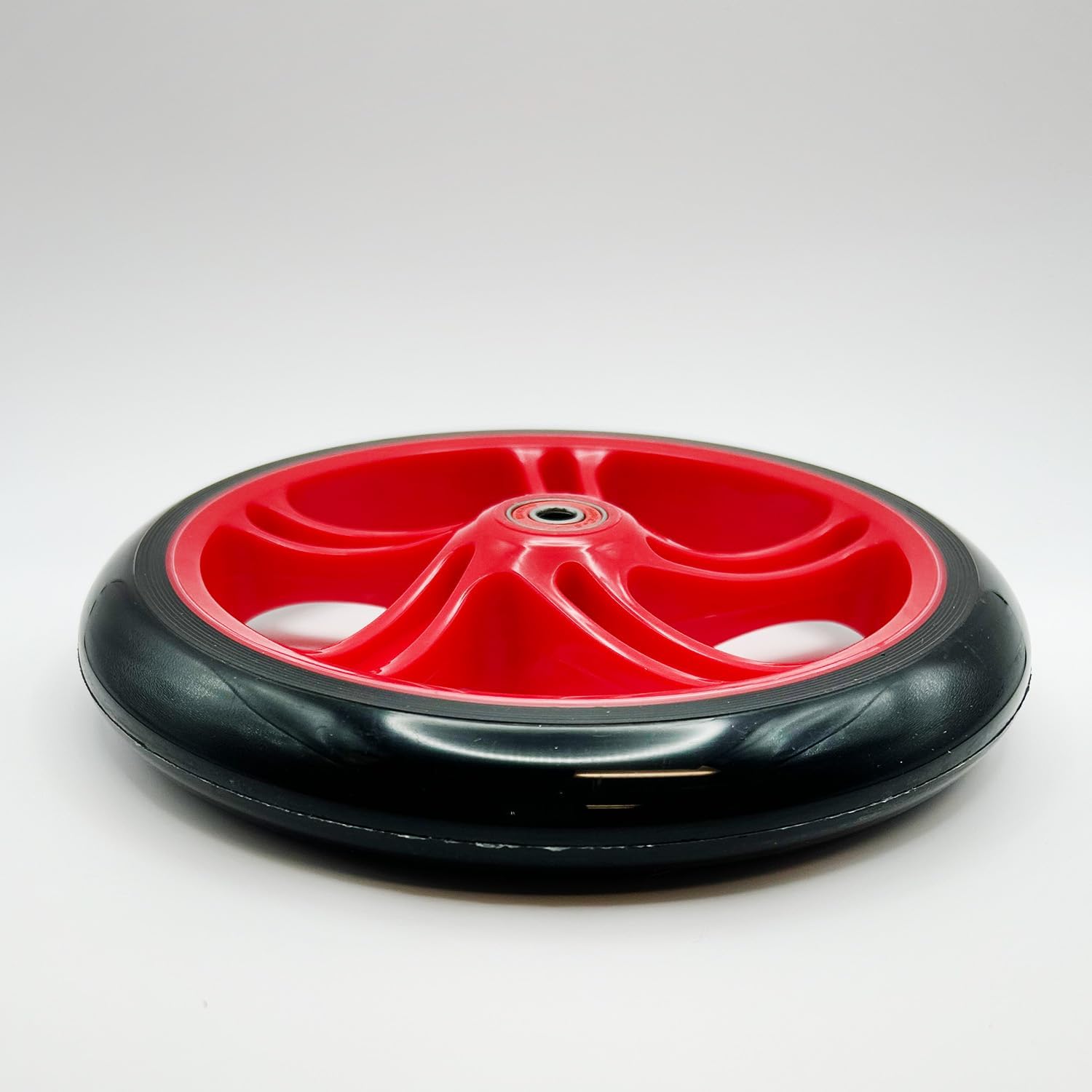 AlveyTech Rueda de 7.874in para la maquinilla de afeitar A5 Lux & Carbon Lux Kick Scooter (rueda negra, cubo rojo)