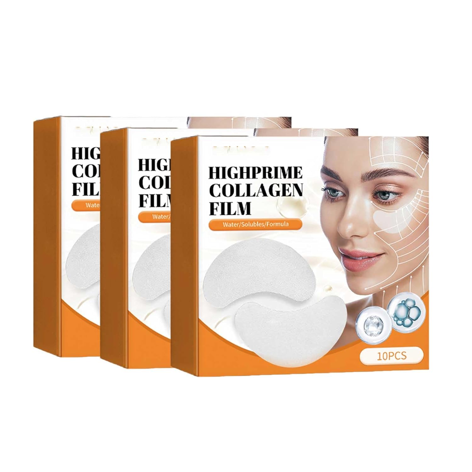 Collagmask – Máscara de película de colágeno, máscara facial de película de colágeno, película soluble en colágeno, levantamiento antiarrugas,