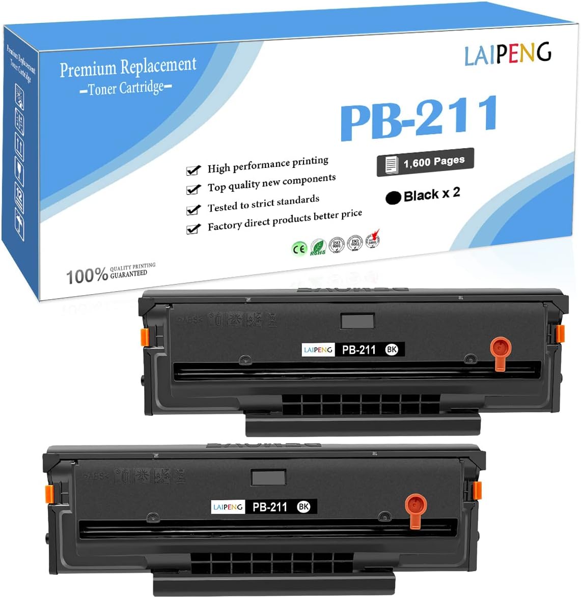 LAIPENG PB-211 PB211 PB 211 PB-211EV PB 211EV Cartucho de tóner compatible 1600 páginas para P2500W P2502W P2207 M6550 M6500NW M6550NW M6600 M6600NW