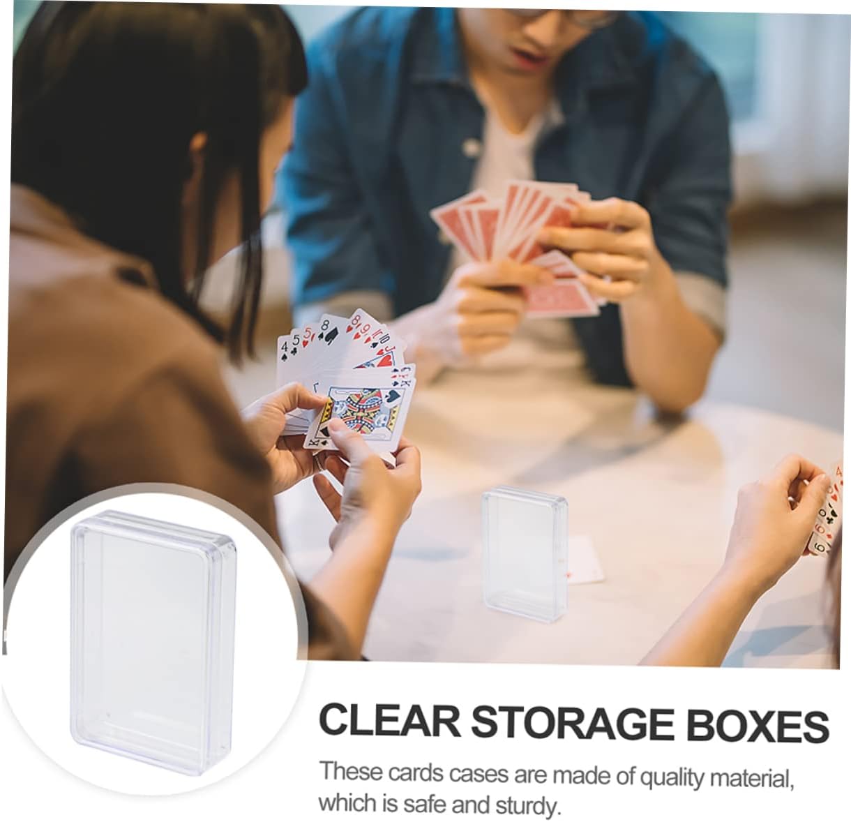 TOYANDONA 12 piezas transparentes para jugar carcasas de cubierta organizador de tarjetas, estuche de píldoras vacías de arte de póquer, accesorios