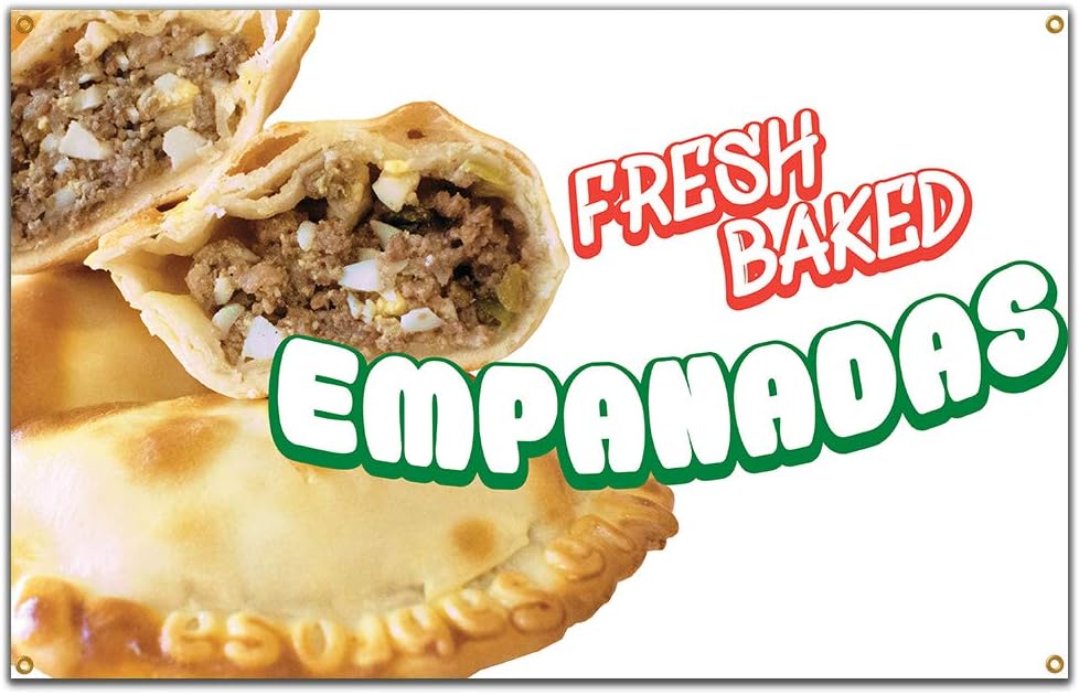 Empanadas horneadas frescas 60″ camión de comida del soporte de la concesión de la bandera de una sola cara