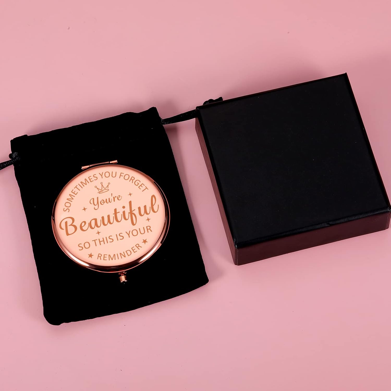 XPENMULBOJA Regalos de Navidad para mujer, espejo de maquillaje para cumpleaños, Navidad, espejo compacto, regalos para niña, hija, mamá, amigas,