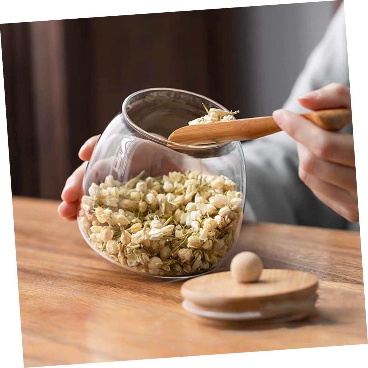 Abaodam Tarro de caramelo de vidrio para alimentos de Fu c k s to Give Tarro de almacenamiento de granos, frutos secos, recipiente de arroz,