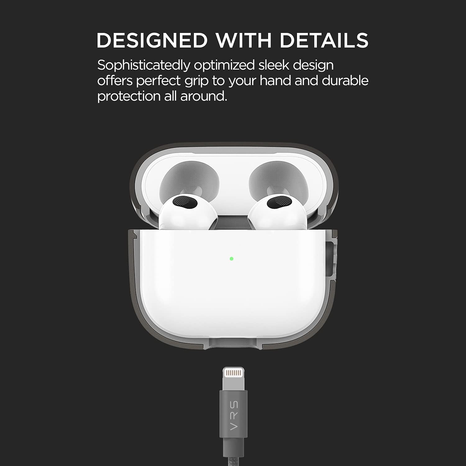 VRS Design Funda moderna para Airpods de tercera generación para AirPods 3, funda limpia y duradera compatible con AirPods 3 (2021)