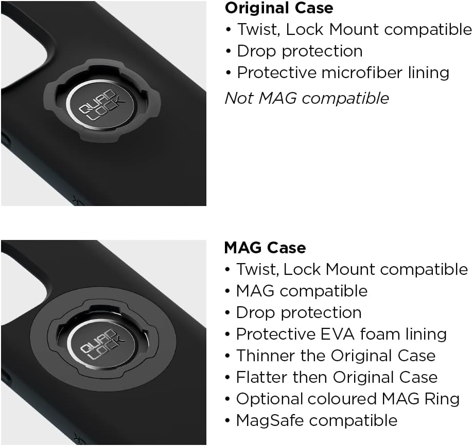 Quad Lock Kit de montaje de motocicleta con vástago de horquilla para iPhone 14 Pro