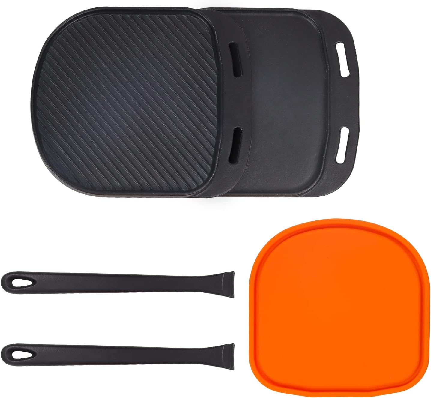Platos reversibles de hierro fundido Sizzler, accesorios para horno de pizzautensilios de cocina para horno de pizza al aire libreinterior,