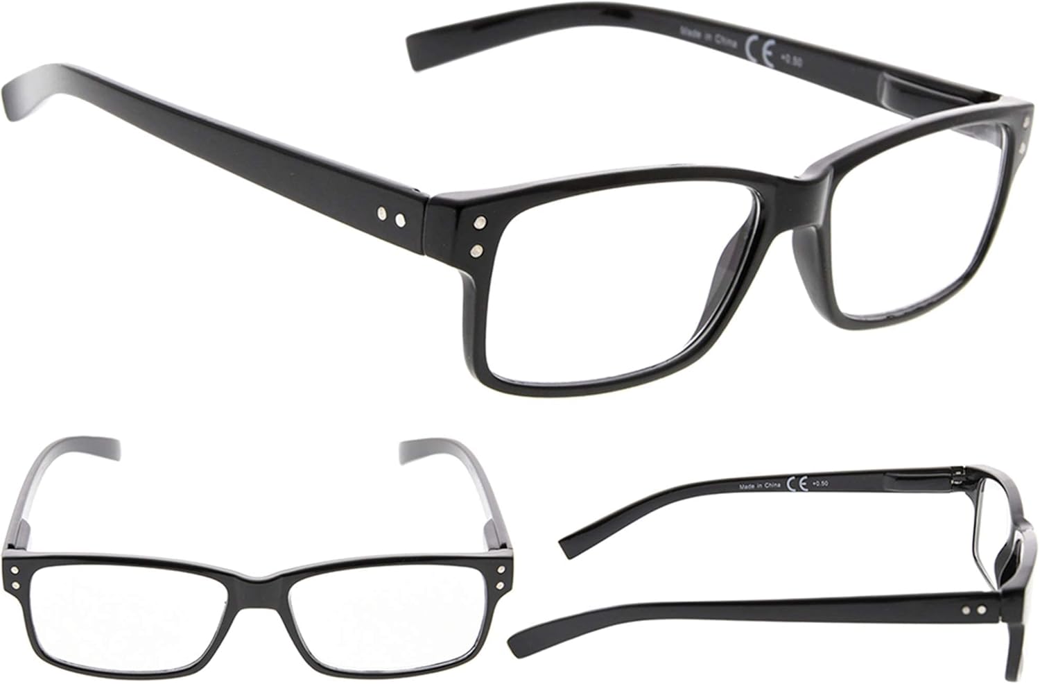 Gr8Sight Gafas de lectura, paquete de 5 bisagras de resorte para mujeres y hombres, lectores color negro sin fuerza