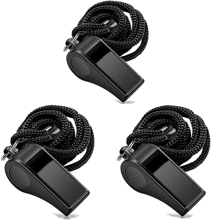 WAAHIBA – Silbato con cordón, 3 paquetes de silbatos deportivos de plástico, silbato de sonido nítido y claro para profesores, entrenadores,