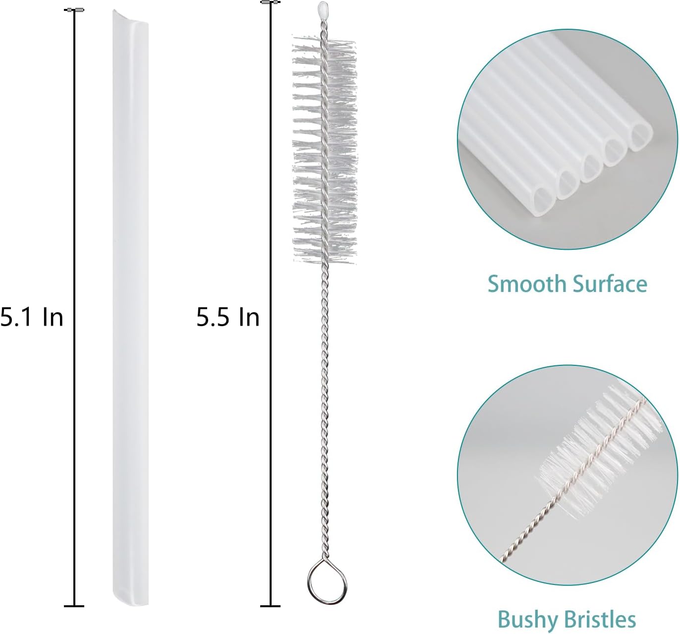 Pajitas de repuesto compatibles con Thermos Funtainer botella de agua de 12 onzas, sin BPA (paquete de 6)