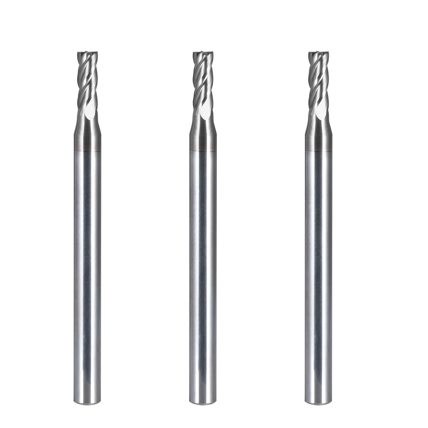 HRC55 Fresas de extremo de carburo sólido Set de fresadora de grabado Fresadora CNC Router Bits para maderaaluminiocobreacero 0.118 in (3 piezas)