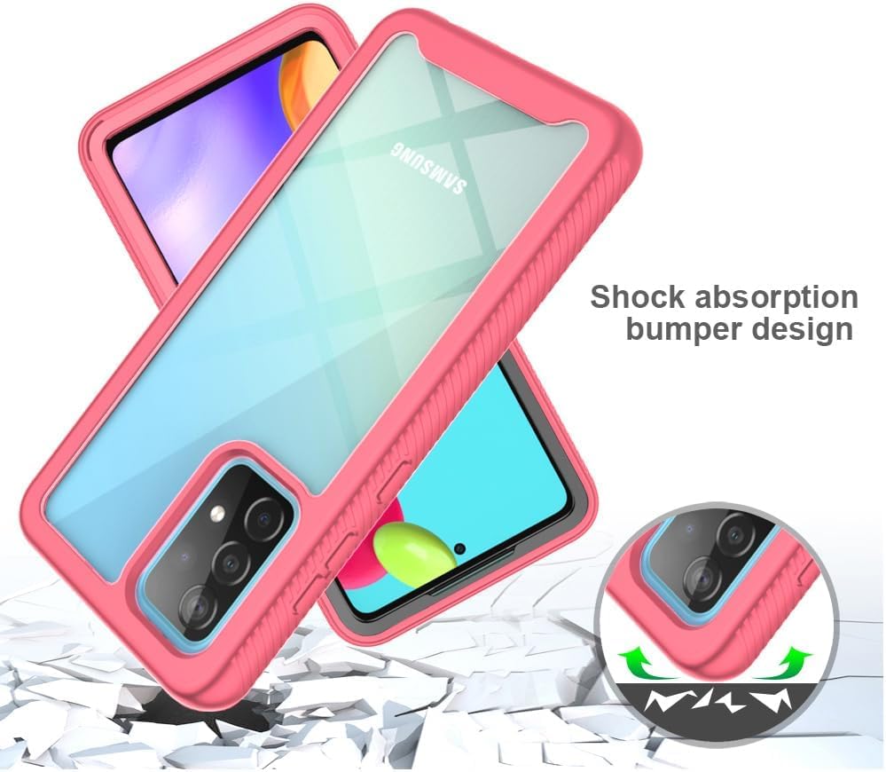 Asuwish Funda para teléfono Samsung Galaxy A52A52S 5G con protector de pantalla de vidrio templado y soporte delgado, híbrida, resistente, funda